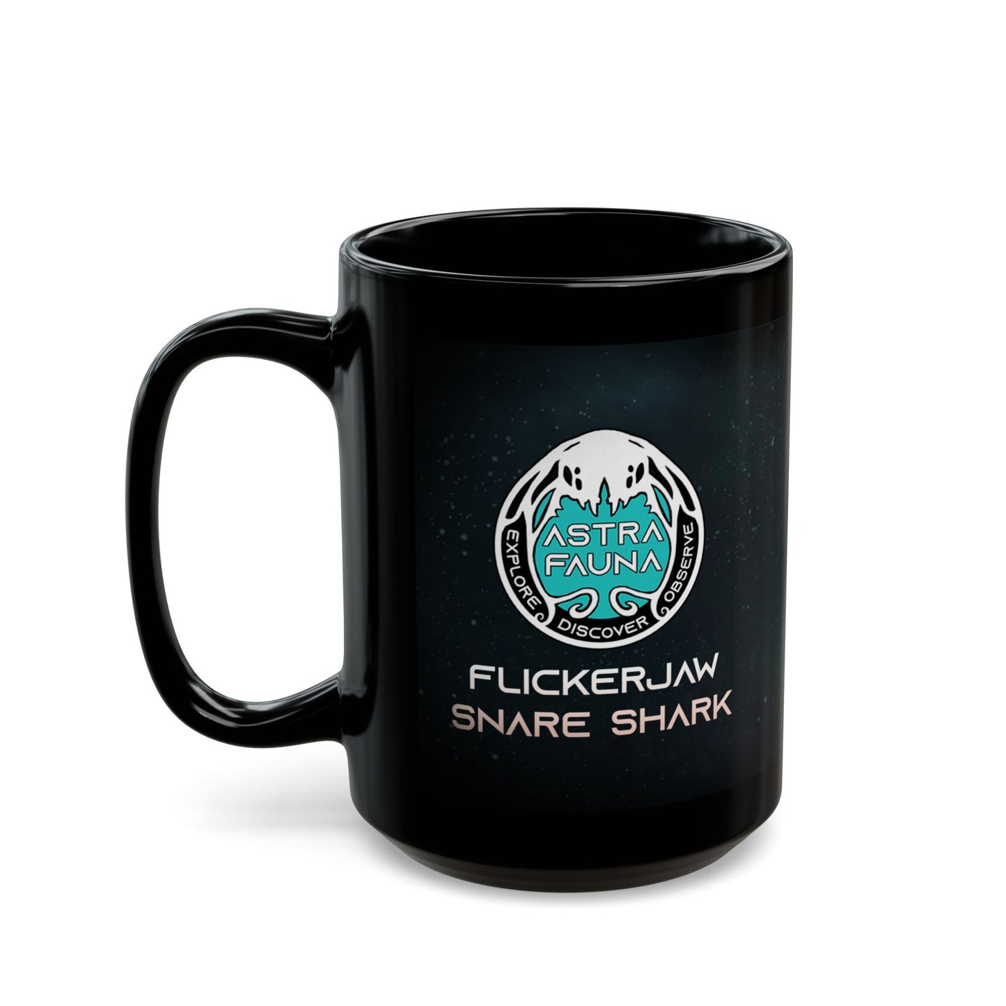 Flicker Jaw Snare Shark - Black Mug (11oz, 15oz)