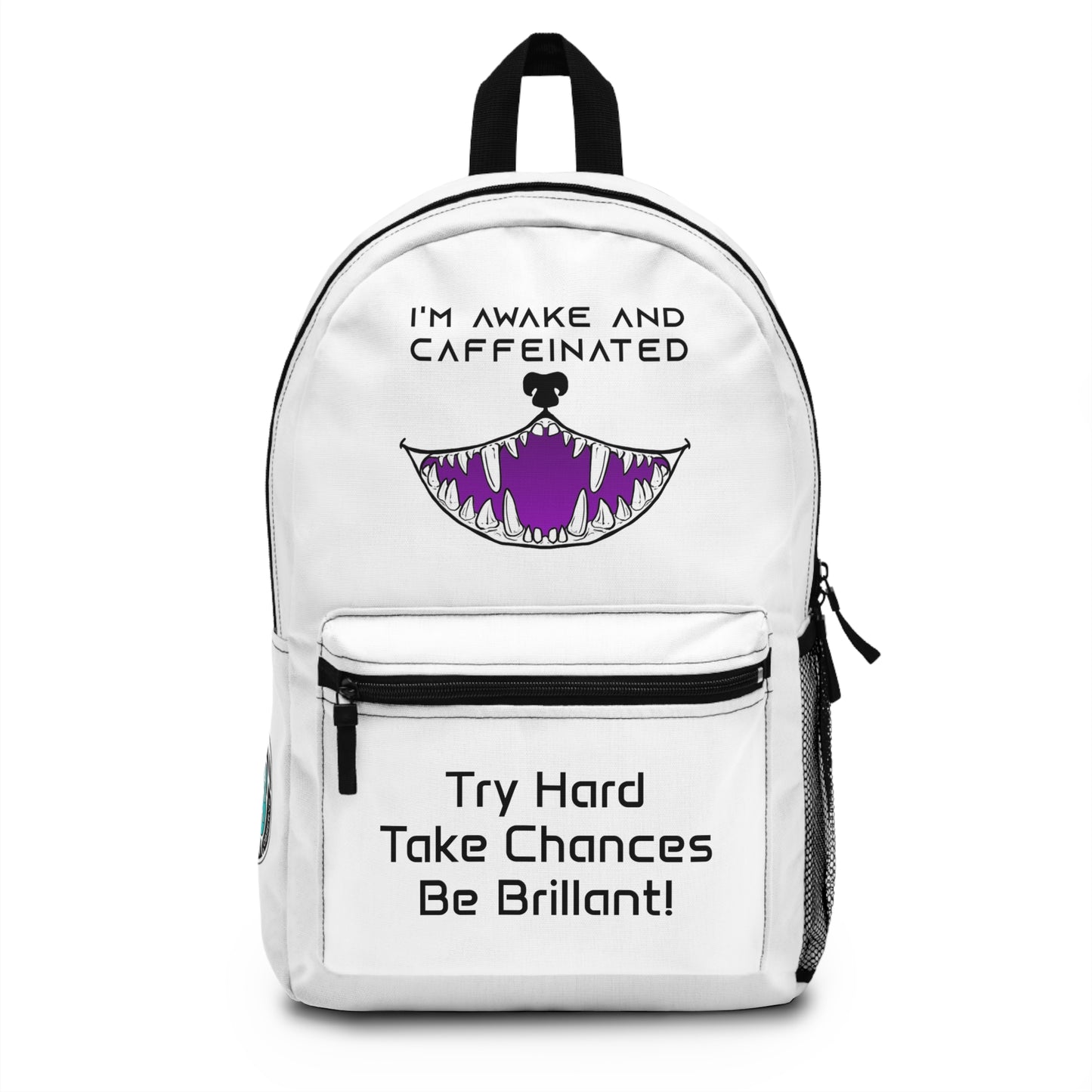 Backpack - Funny Astra Fauna I'm Awake and Caffeinated Design