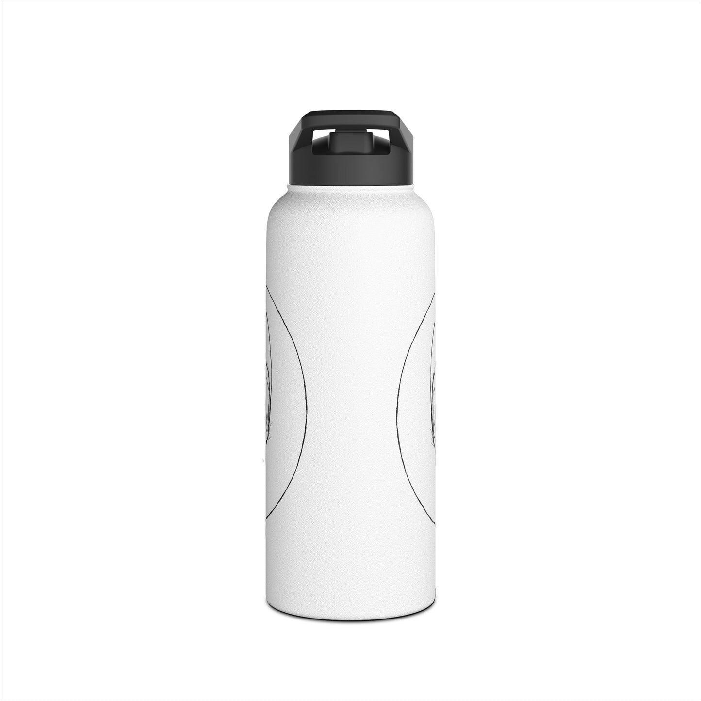 Water Bottle with Baby Bunny Sleeping on Crescent Moon Design