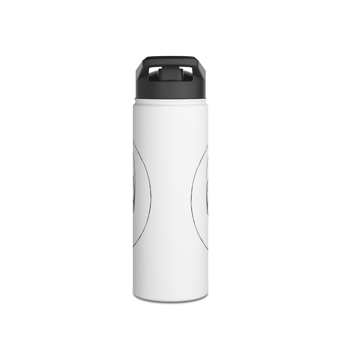 Water Bottle with Baby Bunny Sleeping on Crescent Moon Design