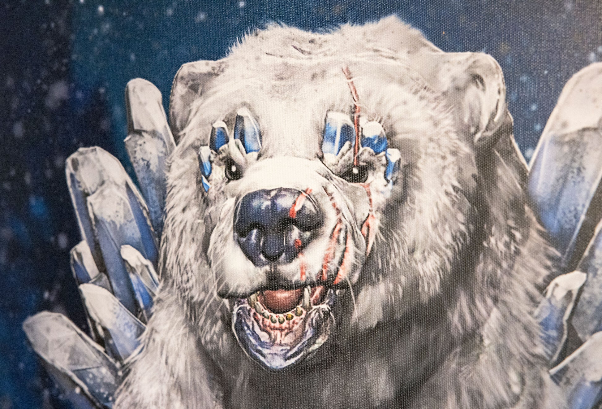 Another close up of the bear's face.