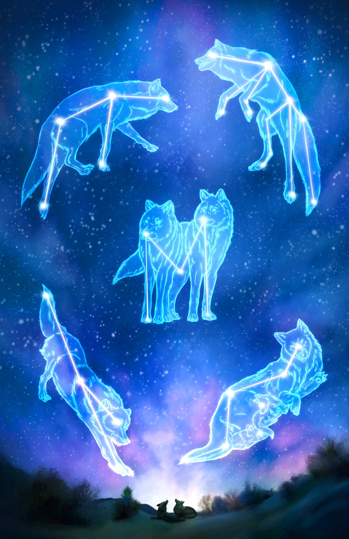 Stellar Wolves - Art Print