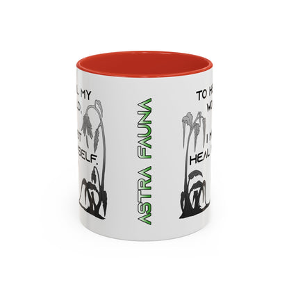 To Heal My World, I Must Heal Myself - Accent Coffee Mug (11oz)