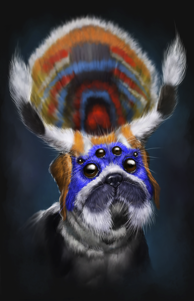 Peacock Pug - Art Print