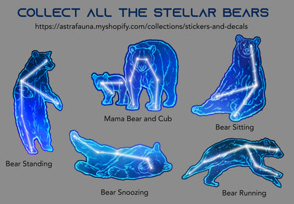Stellar Bear Running - Kiss-cut vinyl decal