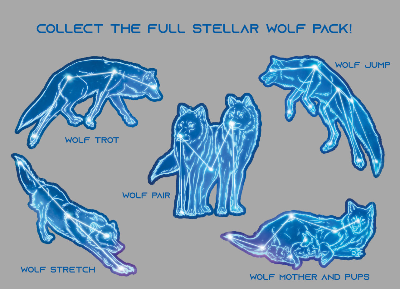 Stellar Wolf Jump - Kiss-cut vinyl decals